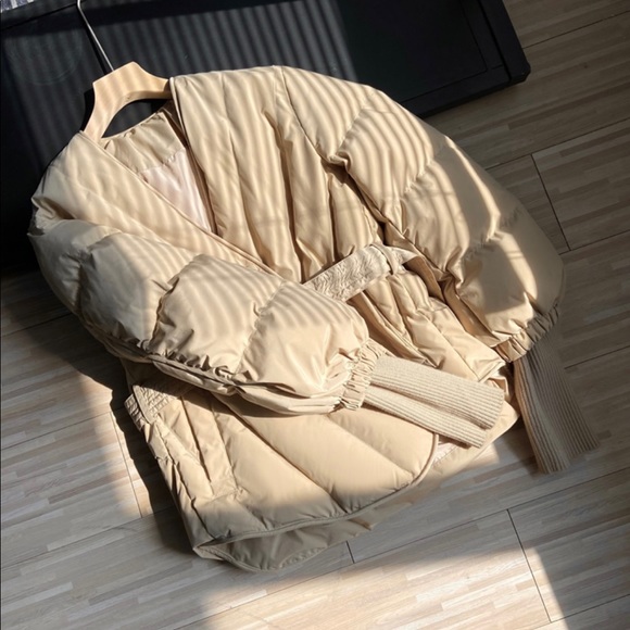 New Puff Down Quilted Tan color Streetwear Fashion women Autumn Winter Coat - Picture 6 of 16
